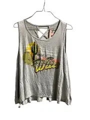 Rebellious One Tank Top Womens Size Small Crop Top open back Keep it wild New