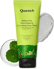 Quench Botanics Mama Cica Pore Clearing Exfoliating Face Wash | Made in Korea | Deep Cleanses and Exfoliates Skin | with Cica, Korean Ginseng, Lotus Root, Volcanic Ash and Adlay Seeds (100ml)
