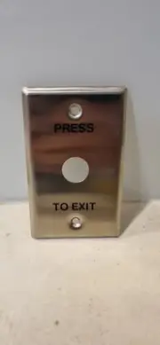 Press To Exit Button Nidac Flush aluminium Plate 115mm x 70mm