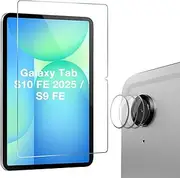 ProCase 1 Pack Screen Protectors + 3 Pack Camera Lens Protectors for Galaxy Tab S10 FE 2025 / Tab S9 FE 5G WiFi 10.9" 2023, Tempered Glass Film Guard for Galaxy S9 FE Tablet SM-X520 X510 X516 X518
