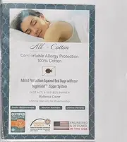 Allersoft 100-Percent Cotton Dust Mite & Allergy Control Mattress Protector, Cotton, White, Twin