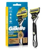 2024 Gillette ProShield Yellow Power Razor Handle+Blade*1EA 100 Micro Vibration