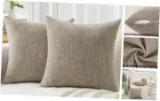 Chenille Decorative Throw Pillow Covers 24x24 Set of 2, Farmhouse Textured