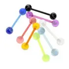 Prettyia 8pcs Assorted Color Straight Barbell Tongue Rings Helix Piercing