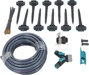 Garden Irrigation System 3 Modes Watering Kit, 32.8ft Hose, Premium Materials, Aluminum Alloy, PVC, PE, ABS, Cooling