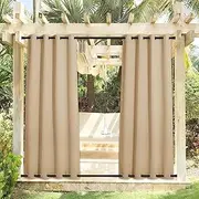 2 Panels Patio Shades for Outside, Outdoor Curtain for Garden with Grommet, Pergola Curtains Outdoor Waterproof for Garden Porch Yard(Yellow,100"*108")