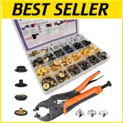 Effortless Crafting: 100 Heavy-Duty Snap Buttons & Adjustable Pliers - Orange