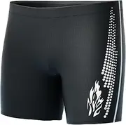 [Panegy] Swimming Trunks Men's Short Swimming Shorts with Drawstring Tight Swimming Trunks Quick Drying Swimwear Water Sports Swimwear, Pattern White, M