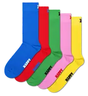 5-Pack Solid Crew Socks | Colorful Plain Socks