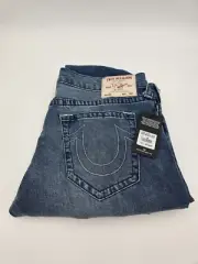 TRUE RELIGION GENO RELAXED SLIM JEANS 38X32 MEDIUM CLOUDBURST NWT