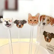 Personalized Dog Pet Stir Sticks - Print Your Dog Cat Dog Drink Stirrer for Wedding Bar Party, Dog Signature Drink, Custom Acrylic Cocktail Stirrers, 2-Sided Ped Sign (50, 12.5cm Tall)
