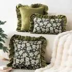 Vintage Throw Pillowcover Delicate Cushion Cover Ruffle Pillowcase Sofa/Bed