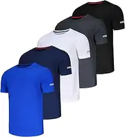 [Zoofly] 3/5 Pack Men's T Shirts Gym T Shirts for Men Running Shirts Dry Fit Workout Shirts Training Shirts Exercise T Shirts