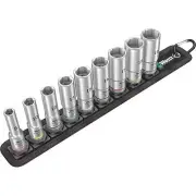 Wera 05004545001 Belt B Deep 1 Socket Set, 3/8 Inch Drive, 9 Pieces