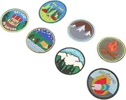 HOMSFOU 7Pcs Cartoon Animal Embroidery Patches for DIY Clothing Backpacks Accessories for Dress Jeans Craft Projects Unique Applique Decoration for Arts Crafts