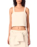 Maje Tweed Effect Knit Crop Top
