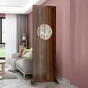 TT-YED Retro Chinese Wooden Screen Partition, Independent Screen, Privacy Protection, Space Separation, Foldable Partition Screen, Office and Living Room Decoration,Walnut 40cm
