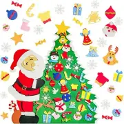 3.5 FT Felt Santa Claus Christmas Tree, DIY Felt Christmas Tree Set for Toddlers