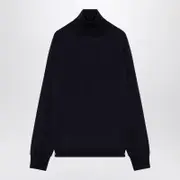 [Maison Margiela] Turtleneck Pullover In Navy Wool S Blue
