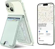 for Magsafe Wallet, Works with Apple Find My, Strongest Magnetic Wallet for iPhone 16/15/14/13/12 Series, 6 Cards Holder, Vegan Leather, Tender Leaf Green