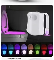 LED Toilet Seat Night Bowl Light Motion Sensor Colors Change Child Bathroom