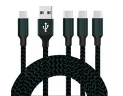 Catzon 1M 2M 3M 4Packs USB Type C Cable Nylon Braided W Phone Cable Fast Charger Cable USB Cord -Black Blue