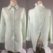 NWT Banana Republic Factory Open Split Back Shirt S Womens Collared Button Down