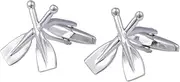 [JYHLSHBA] Cufflinks For Men 1 Pair Of Men'S Cufflinks Silver Paddle Cufflinks Glossy Cufflinks