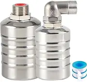 Automatic Water Level Control Valve,2Pcs 1/2" Stainless Steel Float Valve Food Grade Float Switch for Water Tank