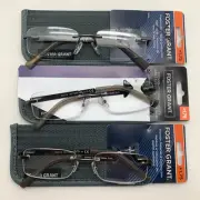 "3 Pair" R242 Foster Grant BLAKE + 1.75 Men's Reading Glasses RIMLESS READERS