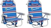 Tommy Bahama Backpack Beach Chair 2 Pack (Sailfish and Palms), Aluminum, Multicolor