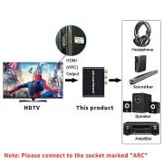 HDMI ARC 3.5mm Converter Adapter Audio Extractor Digital DAC to RCA Coax SPDIFeF