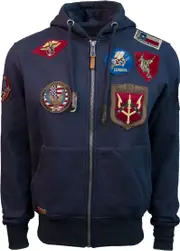 Top Gun Operation, zip hoodie , color: Dark Blue , size: M