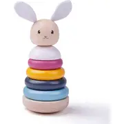 6pc Bigjigs Toys FSC Wooden 19cm Rabbit Stacking Rings Baby/Toddler Toy 12m+