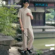Summer Men Short Sleeve KungFu Tang Fu Unisex Tai Chi YOGA Fitness Zen Uniform