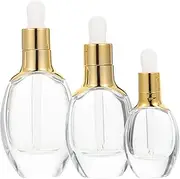 3pcs Essential Oil Dropper Bottles 15ml 30ml 50ml Glass Sub Bottles Refillable Household for Aromatherapy DIY