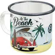 Nostalgic Art VW Bulli Beach 360ml Enamel Mug Tea/Coffee Drink Cup w/ Handle