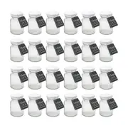 24PK Glass & Co Round Mini Glass Jar Container Assorted Black/Gold/White 100ml