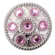 29HS Set Of 16 Western Screw Back Concho Pink Crystal Wheel Bling Cowgirl