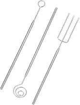 Zerodeko 3pcs Stainless Steel Chocolate Dipping Fork and Spoon Set for Candy Making and Fondue Baking Tools for Desserts for Home Kitchen and Baking Enthusiasts