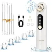 Electric Blackhead Remover, Pore Cleanser, Facial Cleansing, USB Rechargeable Pimple Remover, Blackhead Remover, Acne, White Blackhead Remover, Vacuum Suction Blackhead with 4 Suction Levels and 4