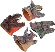 4pcs Dinosaur Hand Puppets Realistic Dinosaur Head Figures for Engaging Storytelling Hand Eye Coordination and Safe Soft Animal