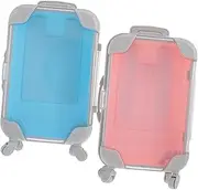 [FRCOLOR] 2pcs Mini Trolley Case for Lashes Storage Compact Organizer for Eyelash Extensions and Makeup Versatile Packing for Women and Girls