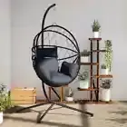 Hanging Egg Chair with Stand Hammock Chair Anthracite Fabric and Steel vidaXL