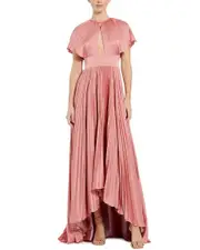 Mac Duggal Front Cutout Pleated High-Low Dress