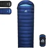 BUERTS Adult Down Sleeping Bag (0-15℃) is Suitable for 3 Seasons. It is a Compact Sleeping Bag, Lightweight and Portable, Weighing only 840g, Suitable for Hiking and Outdoor Activities.