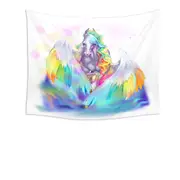 Colorful Rainbows and Starlight Pegasus Tapestry