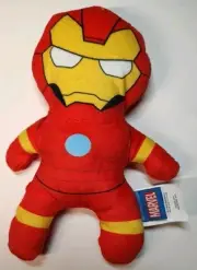 Marvel Iron Man Captain America Dog Clinker Squeaker Dog Toy 6.5”