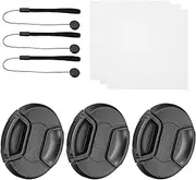 uxcell 72mm Lens Cap Set, 3Pack Center Pinch Snap Camera Lens Cover for Front Len Suitable for 72mm Thread Universal DSLR Lenses for Nikon, for Fujifilm, for Pentax, for Leica