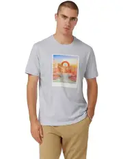 [Ben Sherman] Amalfi Postcard Print T/Shirt in Pale Blue Marle